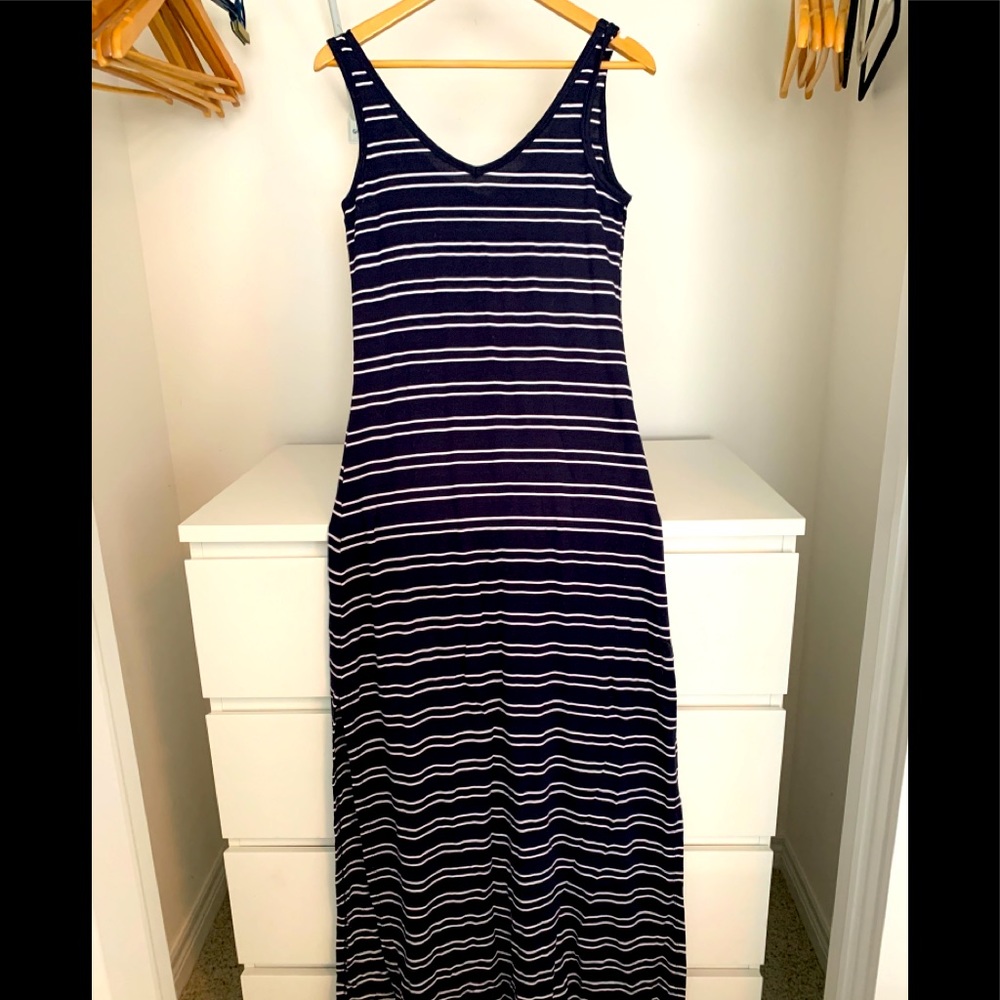 Dynamite Maxi Dress, Navy and White Stripe, Size Medium, Like New!